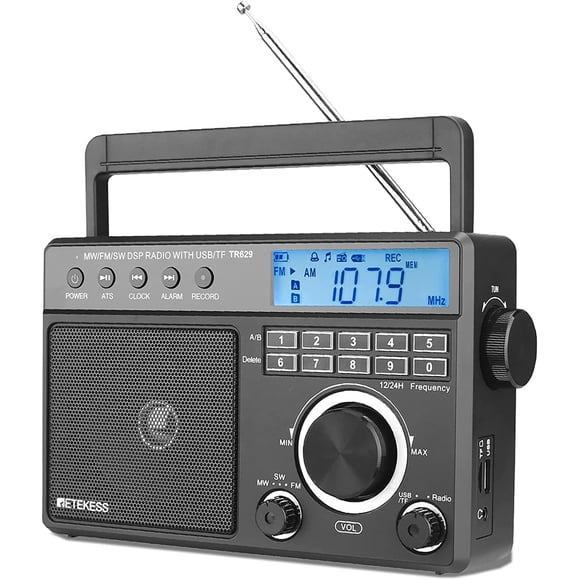 Radio portátil de onda corta Retekess TR629 AM FM Digital LCD