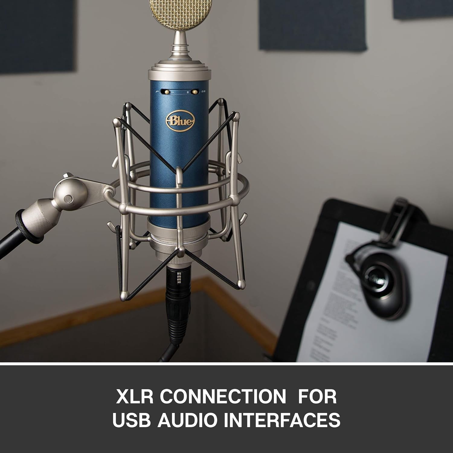 Logitech Blue Bluebird SL XLR Cardioid Condenser Microphone for Pro Recording, Streaming, Podcasting, Gaming, with Shockmount - Blue