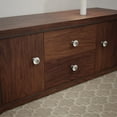 thumbnail image 6 of Crystal Glass Cabinet Knob Pulls Diamondd Dresser Drawers Knobs w/Chrome Base 1" H x 1" W Decorative Kitchen Cabinet Handles w/Screws Renovators Supply - Set of 20 Knobs, 6 of 6