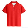 thumbnail image 2 of Fozruso Kids Boys and Girls School Uniform Shirt, Short Sleeve Summer Casual Button Front Collared Shirt with Pockets, 2 of 6