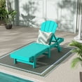 thumbnail image 2 of Laguna Adirondack Poly Reclining Chaise Lounge With Wheels, Turquoise, 2 of 11