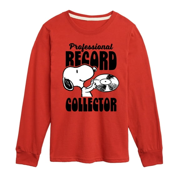 Peanuts - Snoopy Pro Record Collector - Toddler & Youth Long Sleeve Graphic T-Shirt