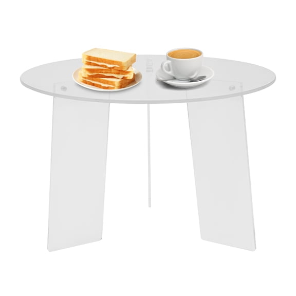 ToppiJoy Clear Acrylic Side Table Round - 23.6" Modern End Table with 44lbs Capacity, 15.7" Height for Living Room/Bedroom, Shatter-Resistant Coffee Table
