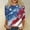 Light Blue, variant on Women's Long Sleeve T-shirt Plus Size 4Th Of July Tops For Women 3/4 Sleeve Spring And Patriotic Top Women Neck Festival Blouses Clothes,Red Women's Long sleeve T-shirt XXXL