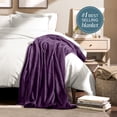 thumbnail image 4 of Bare Home Microplush Fleece Blanket - 300 GSM - Fuzzy Microfleece - Soft & Plush - Twin/Twin XL, Plum, 4 of 10