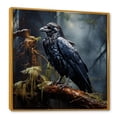 thumbnail image 2 of Designart "Forest Guardian Raven in Black I" Animals Framed Wall Art - Traditional Black Raven Living Room Framed Canvas Art, 2 of 6