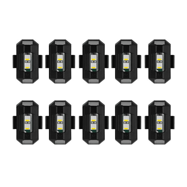 "10p Luces Mini Luz Led Estrobo Para Bicicleta Moto 7 Colores. Malubero, Negro "