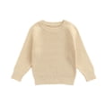 thumbnail image 2 of Seyurigaoka Simple Little Girl Sweater, Long Sleeve Round Neck Solid Tops, 2 of 9