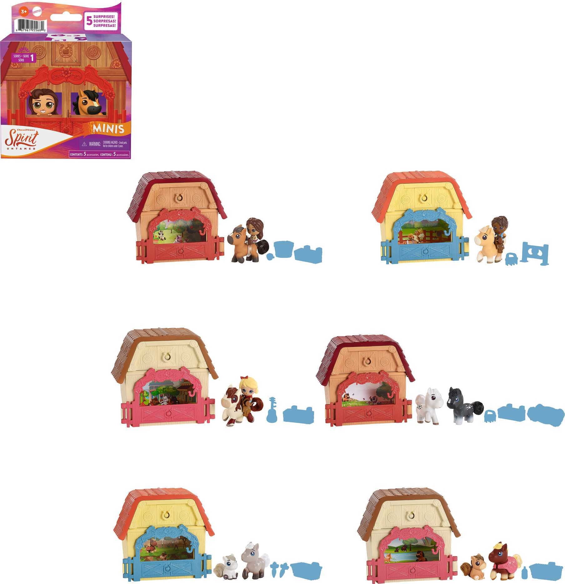 Spirit Bambola Pru (18 Cm) Con 7 Articolazioni E Cavallo Chica Linda (20 Cm) – Set Con Spazzola, Sella E Accessori – Giocattolo Per Bambini 3+ Anni