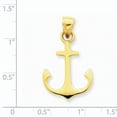 thumbnail image 3 of 14k Yellow Gold Anchor Charm Pendant, 3 of 7