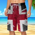 thumbnail image 2 of TSADFHJI Men's Swim Trunks with Compression Liner Mens Summer Plus Size Pants Pocket Drawstring Loose Casual Sports Running Straight Five Points Shorts Beach Pants Xl Red, 2 of 5