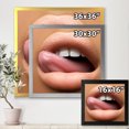 thumbnail image 4 of Designart 'Beautiful Dark Skinned Female Tongue Touching Lips' Modern Framed Art Print, 4 of 4