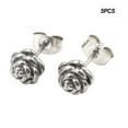 thumbnail image 2 of Pendientes de 5 piezas Qarigey para mujer y niña Aretes redondos de acero de titanio AP009678-06B, 2 of 6