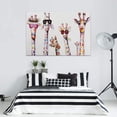thumbnail image 3 of HFDF Bansky Graffiti Art Large 5 Giraffes Canvas Wall Art for Living Room Bathroom Canvas Painting Wall Decor Modern Home Streched Wall Artwork Office Canvas Prints Ready to Hang 24x16inch Framed, 3 of 7