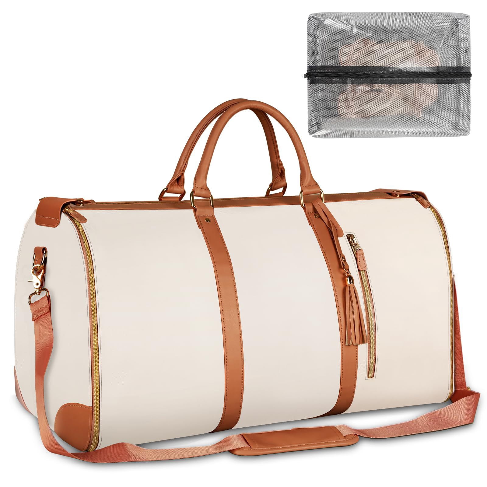 Garment Bag with Shoulder Strap PU Folding Suit Bag for Man Women Travel Bag Suitcase Waterproof Luggage Bag Organizers