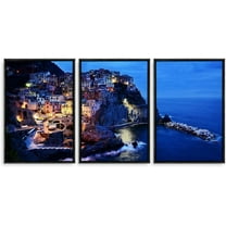 IDEA4WALL 3 Piece Framed Canvas Wall Art for Living Room, Bedroom Italy City Landscape Canvas Prints for Modern Home Decoration Ready to Hang