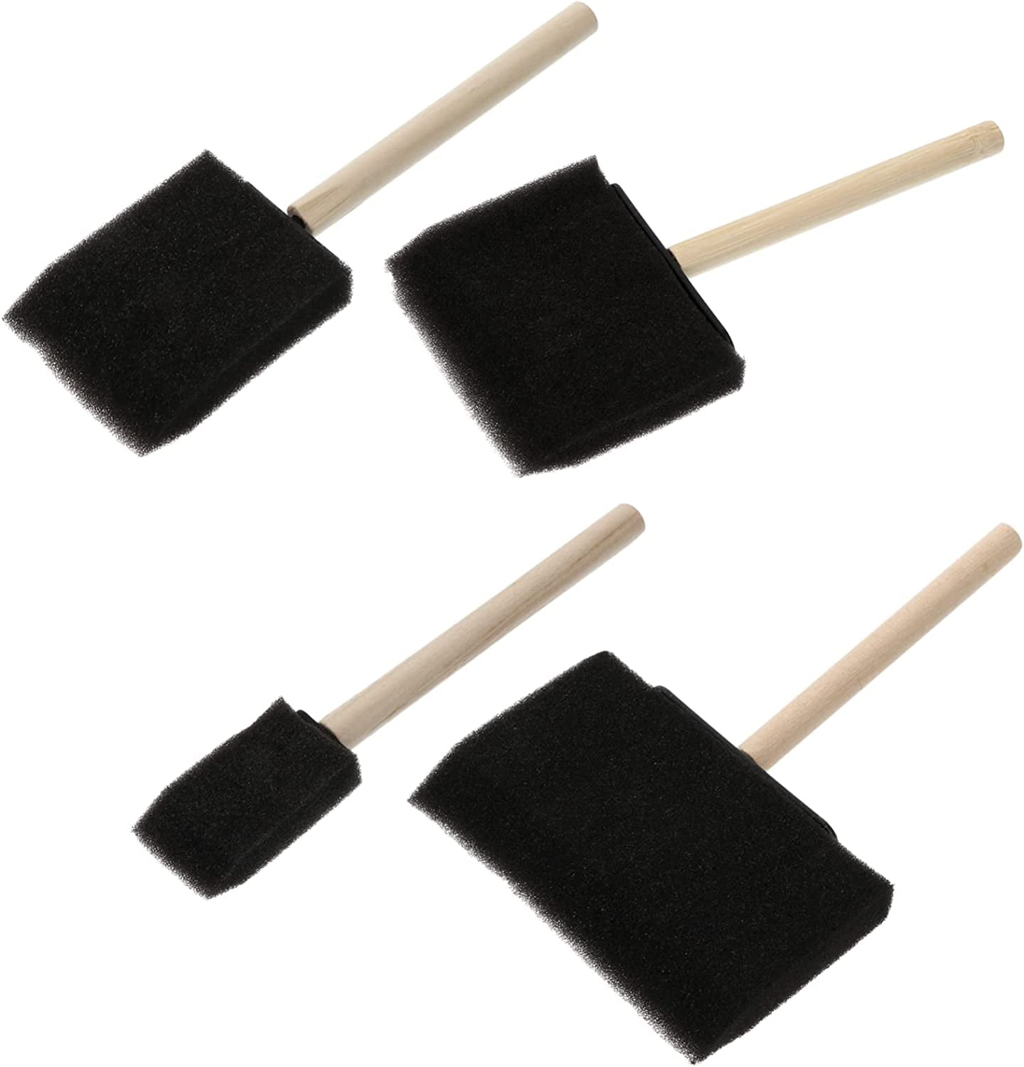Foam Brush Sponge Black Pens for Drawing Small Brushes Stencil Brushes Sponge  Brushes Child Sponge, Wood Black Art Supplies Wooden Handle Small Brush 9  Sets 