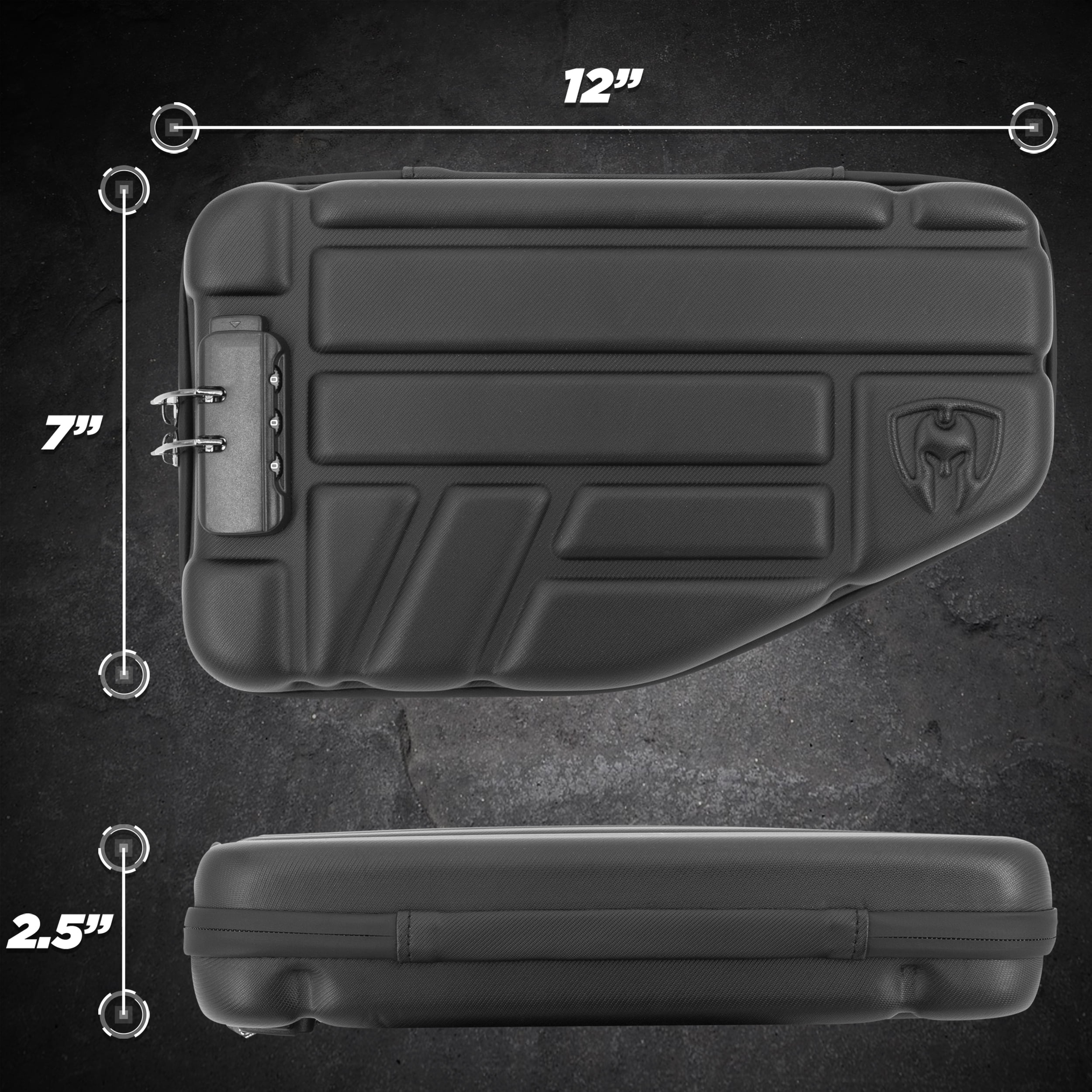 CASEMATIX 12" Pistol Case Fits 9mm Pistols - Premium Hard Handgun Case with Lock Zippers - Case Only