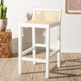 thumbnail image 2 of SAFAVIEH Saito Square Low Back Counter Stool, White/Natural, 2 of 13