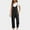 Black, variant on XWSHYW Womens Jumpsuits Plus Size Solid Color Slim Fit Romper Leisure Short Sleeve Slim Leg Jumpsuits