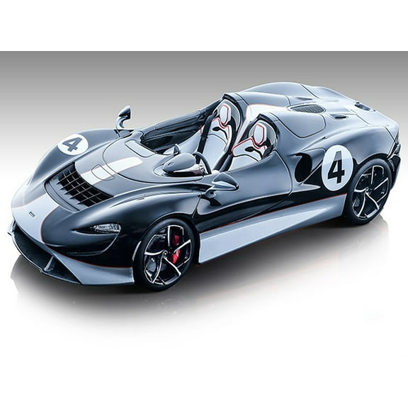 2020 McLaren Elva Convertible #4 Black w/Silver Accents "Exclusive Collection" Ltd Ed to 79 pcs 1/18 Model Car by Tecnomodel