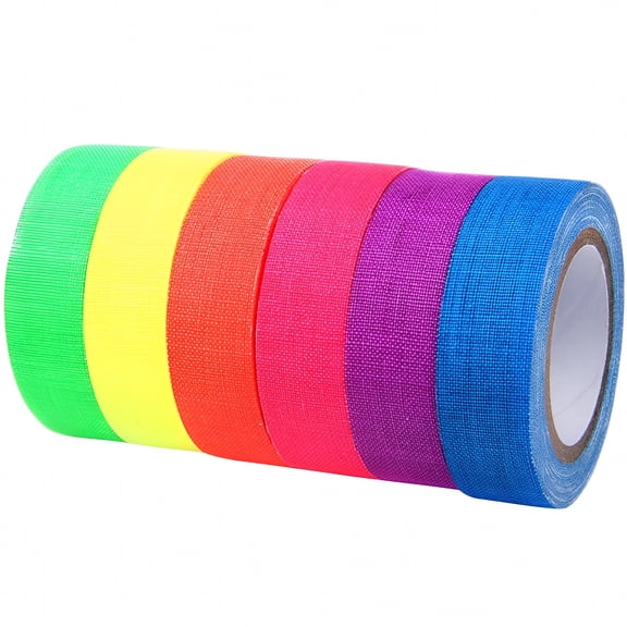 ICERUN 6 Rolls Reflective Adhesive Tape Decor Tape Neon Tape Glow in The Dark Tape Colored Glow Tape Fluorescent Tape
