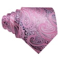 thumbnail image 3 of Set de corbatas Barry.Wang de seda de cachemir rosa y negro, 150 x 8,5 cm, 3 of 5