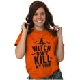 thumbnail image 3 of Halloween Witch Don't Kill My Vibe Plus Size Crewneck Graphic Tee Shirt Brisco Brands 4X, 3 of 5