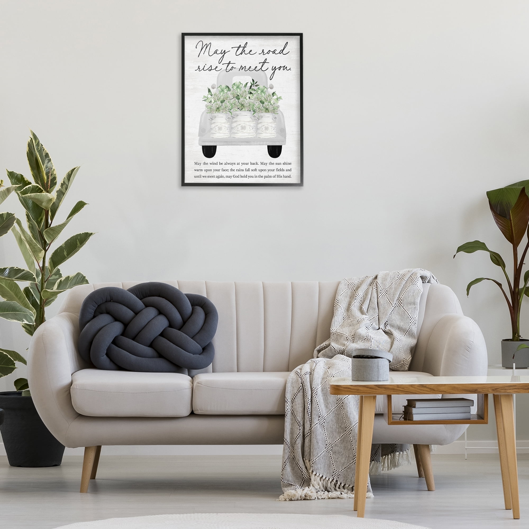 Stupell Industries Inspirational Spring Phrase Botanical & Floral Painting Black Framed Art Print Wall Art, 24 x 30