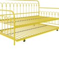 Novogratz Bright Pop Metal Daybed with Roll Out Trundle, Yellow, Twin