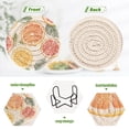 thumbnail image 4 of Yayeee 6 PCS Drink Coasters with Holder Set Woven Absorbent Round Tabletop Hot Pad, Candy Grapefruit Slices, 4 of 7