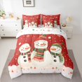 thumbnail image 3 of Homewish Cartoon Winter Snowman Bedding Comforter Set 7 Pieces for Kids, Christmas Snowflake Full Bedding Set, Happy New Year Reversible Fitted Sheet Flat Sheet, Ultra Soft Bedroom Decor, 3 of 8