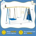 thumbnail image 7 of SPPTTY 6 in 1 Swing Sets for Outside,A-Frame Swing Set with Monkey Bars,3 Swing,Climbing Frame,Basketball Hoop, 7 of 7
