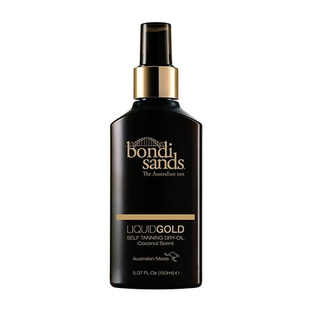 bondi sands- liquid gold self tanning dry oil provides a longer lasting tan and skin hydration