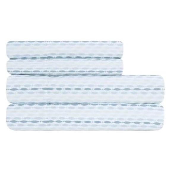 4-Piece Printed Sheet Set - Full/Twin| 17" Extra Deep | Cool, Crisp, Breathable Bed Sheets - Brushed for Softness (Dorian Geo, Twin XL)