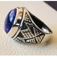 thumbnail image 4 of Sodalite Mans Ring, Natural Blue Sodalite, Unisex Ring, Oxidized Silver Jewelry, 925 Silver Ring, Birthday Gift, Heavy Men Ring, Arabic Design, Ottoman Style Ring, Christmas, Turkey Mens Signet Ring, 4 of 5