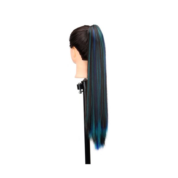 Colorful Synthetic Long Straight Claw Clip On Ponytail Hair Extensions for Women Daily Party