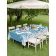 thumbnail image 3 of Outdoor Tablecloth with Umbrella Hole and Zipper, Blue Christmas Rectangle Table Cloth 52x70 Inch Waterproof Tablecloth, Elk Xmas Snowflake Winter Deer Picnic Table Cover for Patio Camping, 3 of 7