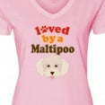 thumbnail image 4 of Inktastic Maltipoo Dog Gift Poodle Maltese Women's V-Neck T-Shirt, 4 of 5