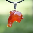thumbnail image 4 of K-KED 5pc Red Agate Hand Carved Animal Sun Stone Luck Energy Pendants Necklace 17.5''-Owl, 4 of 9