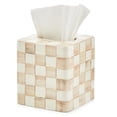thumbnail image 1 of Funda para caja de pañuelos MACKENZIE-CHILDS Boutique, cuadrada, marrón y blanco, 1 of 6