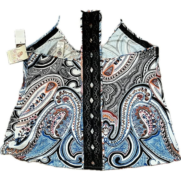 In Bloom by Jonquil Plus Lace-Racerback Sleep Tank Black Size 1X