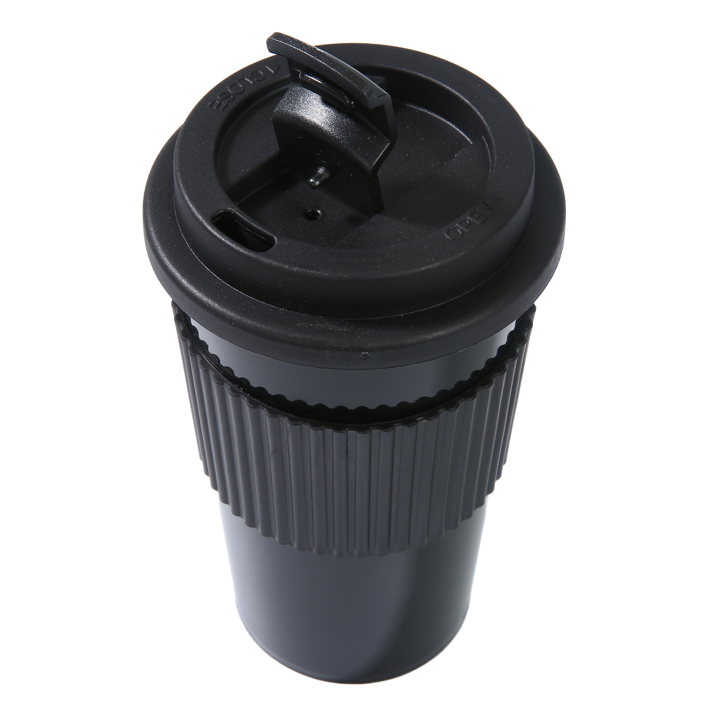 Mainstays 18oz Plastic To Go Coffee Tumbler, Black Perfect for Your On-The-Go Beverages