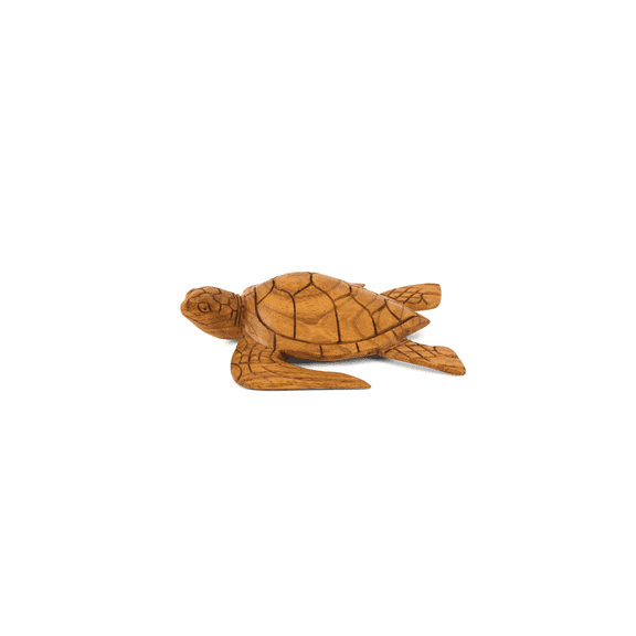 G6 Collection Wooden Tortoise Home Decor Sculpture Statue Hand Carved Figurine Handmade Seaside Tropical Nautical Ocean Coastal Swimming Turtle Size: 9.5" Long x 7" Wide x 3.5" Tall