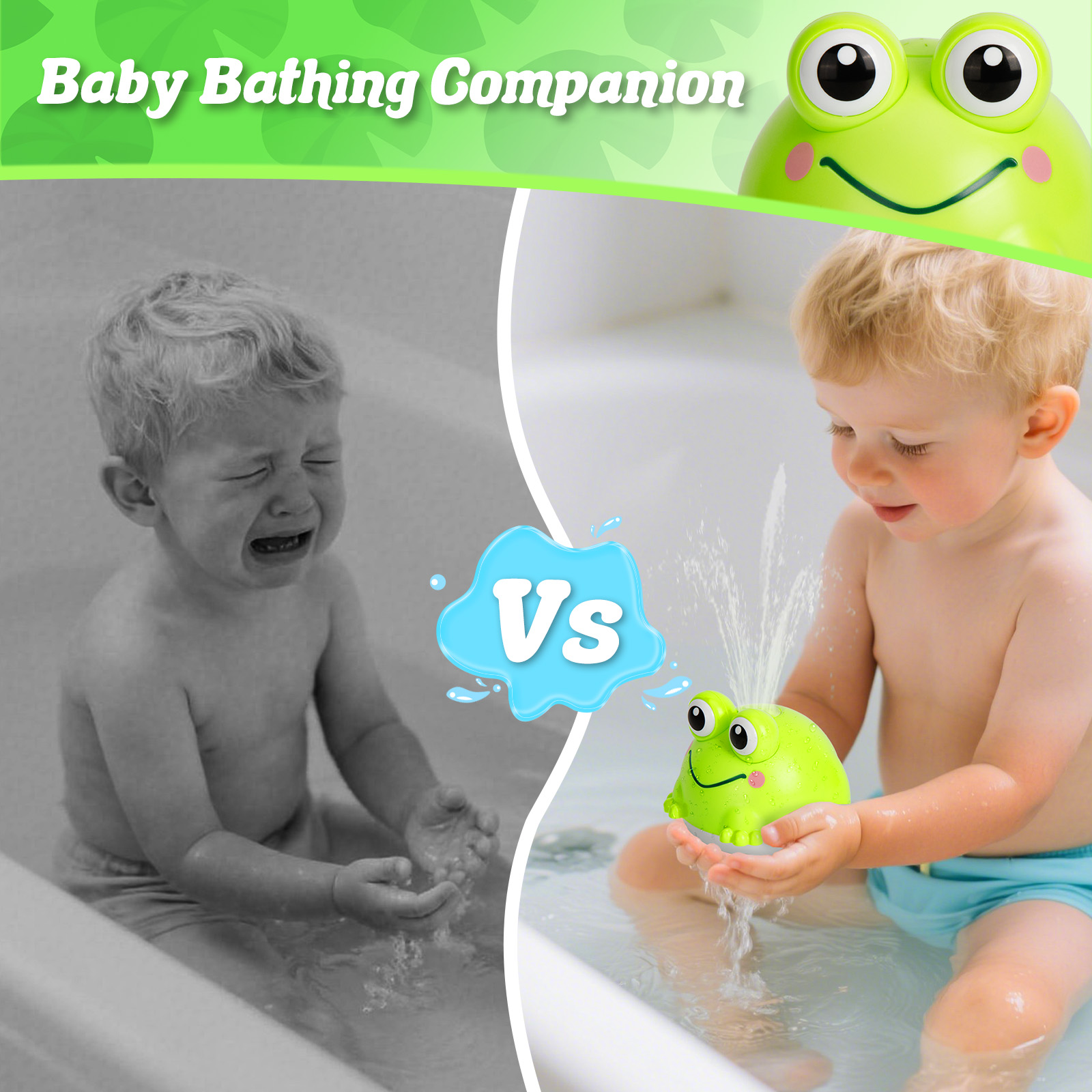 Dammyty Light-Up Frog Bath Toy with Fountain Spray photo 4