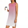 thumbnail image 4 of Gamivast Summer Dresses for Women Sleeveless Gradient Print Crew Neck Beach Dress Loose Casual Dresses Side Slit Shift Ombre Tank Flowy Vacation Daily, 4 of 6