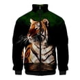 thumbnail image 3 of Chaquetas con estampado de tigre en 3D para hombre, chaqueta informal de manga larga a la moda, ropa de calle transpirable, abrigos holgados y cómodos con cremallera, 3 of 5