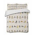 thumbnail image 2 of Quilts Twin XL Size, Yellow Grey Plaid Soft Comforter Bedding Set for Bed, Farmhouse Burlap Spring Floral Birds Lightweight Quilted Bedspread with Pillow Cover(2 Pieces) for All Season, 68x98 Inch, 2 of 6