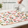 thumbnail image 4 of FRESHMINT Printed Dish Drying Mats for Kitchen Counter 2 Pack Absorbent Reversible Drying Mats Microfiber Kitchen Countertop Protector Dishes Drying Pad Extra Large 18"x16" Dish Mat (Floral), 4 of 8