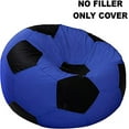 thumbnail image 3 of Ample Decor Soccer Leatherette Bean Bag Cover (Filler Not Included), Double Stitched, Ideal for Children and Teenagers - Blue & Black, 3 of 6